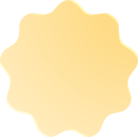 círculo ondulado gradiente amarelo, botão de círculo ondulado png