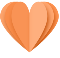 orange papierherz png, papierherz valentinstag png