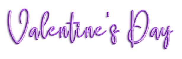 viola volumetrica 3d testo palloncini lettering San Valentino giorno tagliare su png