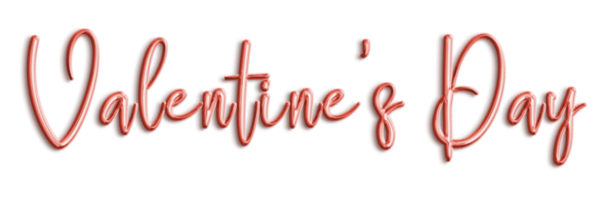 rosso volumetrica 3d testo palloncini lettering San Valentino giorno tagliare su png