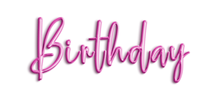Pink Volumetric 3D Text Balloons Lettering Birthday cut out png