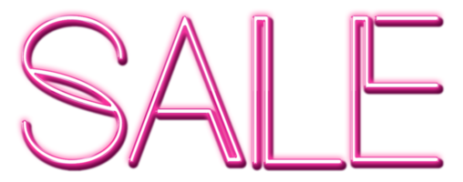 Red Neon Text Sale cut out png