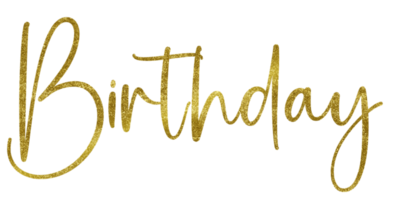 Golden Text Lettering Birthday cut out png