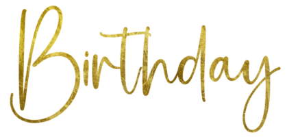 Golden Text Lettering Birthday cut out png