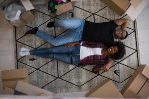 Top view of attractive young African American couple photo