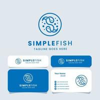 logotipo de letra s de pez simple, adecuado para cualquier negocio relacionado con peces con iniciales s. vector
