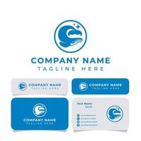 logotipo de círculo de ballena simple, es adecuado para cualquier negocio.