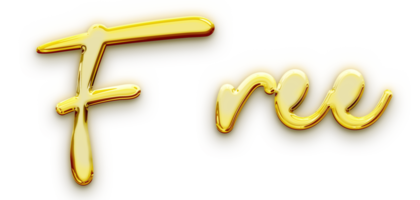 Golden volumetric 3D Text of the inscription Free isolated cut out png