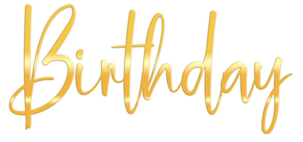 Golden Text Lettering Birthday cut out png