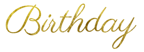 Golden Text Lettering Birthday cut out png