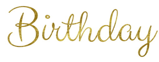 Golden Text Lettering Birthday cut out png