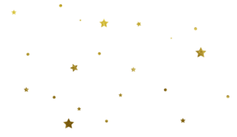 étoiles d'or dispersées découpées