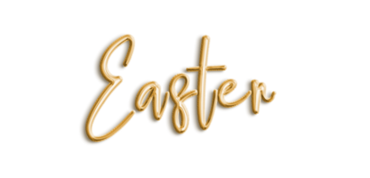 Gold Volumetric 3D Text Balloons Lettering Easter cut out png