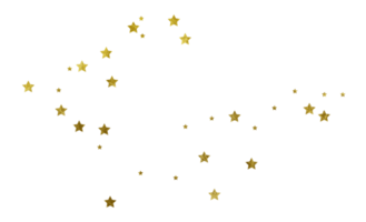 étoiles d'or dispersées découpées png