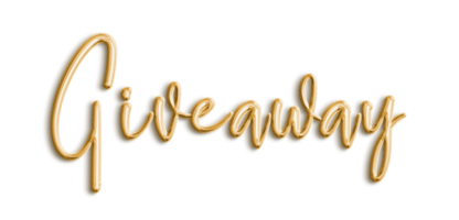 Golden Volumetric 3D Text Balloons Lettering Giveaway cut out png