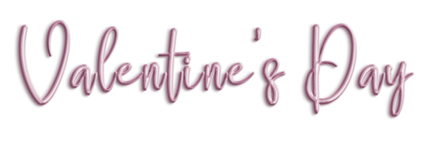 rosa volumetrica 3d testo palloncini lettering San Valentino giorno tagliare su png
