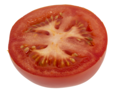 Rodaja de tomate fresco rojo cortado aislado png