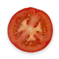 Rodaja de tomate fresco rojo cortado aislado png