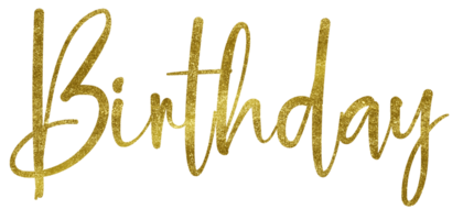 Golden Text Lettering Birthday cut out png