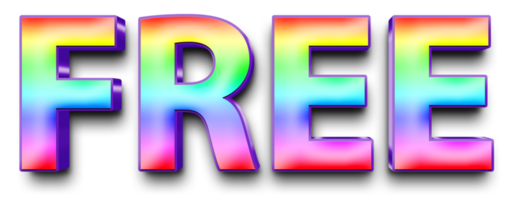 rainbow volumetric 3D Text of the inscription Free isolated cut out png