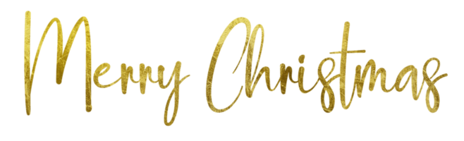 Golden Text Merry Christmas cut out png