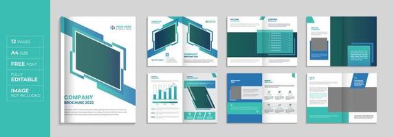 conjunto de plantillas de diseño de portada de informe anual y folleto de perfil de empresa vector