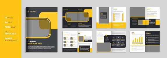Company profile brochure and annual report cover design template set vector