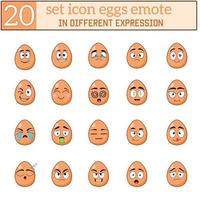 Illustration vector graphic of set icon emote character cartoon eggs cute