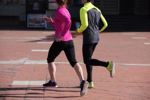 young  couple jogging photo