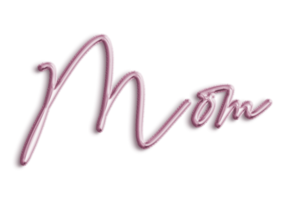 Pink Volumetric 3D Text Balloons Lettering Mom cut out png
