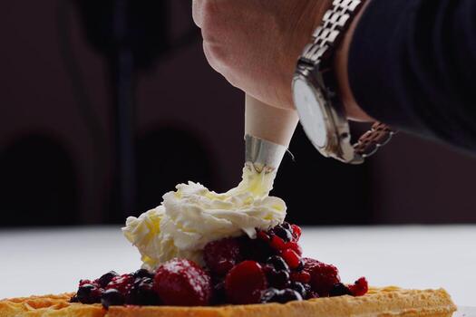 oblea de frutas en blanco foto