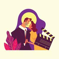 actor de cine romántico en acción vector