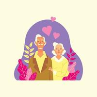 Cheerful Old Couple vector