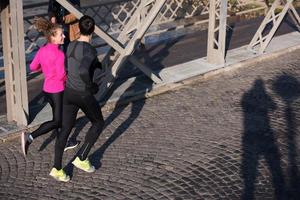 young  couple jogging photo