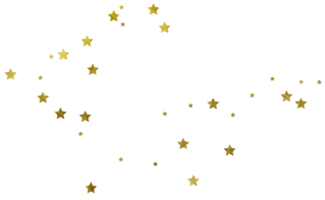 étoiles d'or dispersées découpées