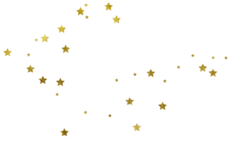 étoiles d'or dispersées découpées png