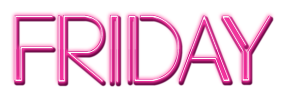 röd neon text fredag skära ut png