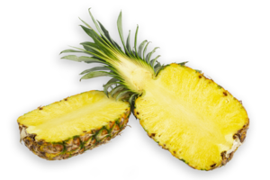 Yellow Juicy Ripe pineapple isolated cut out
