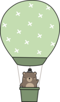 orso nel caldo aria Palloncino cartone animato illustrazione png