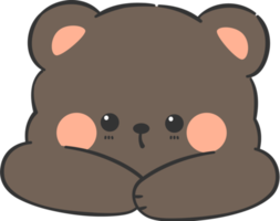 bear flat design cartoon illustration png