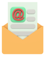 ícone 3D de e-mail marketing png