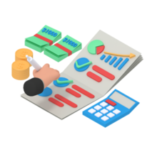3d illustration of business growth checklist png