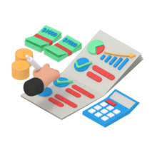 3d illustration de la liste de contrôle de la croissance des entreprises png