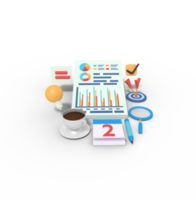 3d illustration of Business planning statistics png