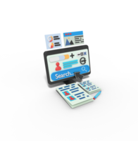 3d illustration of searching profile on social media png