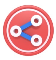 Representación 3D del icono de compartir png