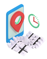 3d rendering of fast delivery location in phone png