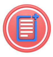 3d rendering of Add Note  icon png
