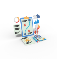 3d illustration of business planning strategy png