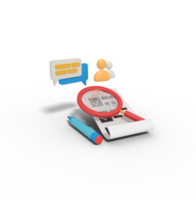 3d illustration of Searching checklist data png